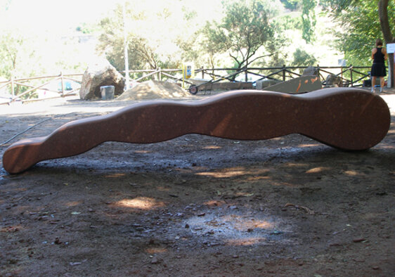 Emanuela Camacci Artwok stone sculpture Wave. Fordongianus, Sardinia. Italy