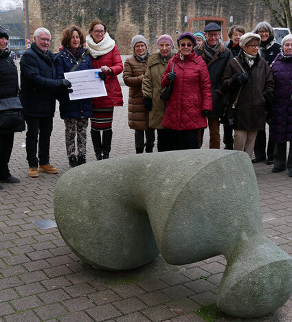 Opneing. Emanuela Camacci Artwok stone sculpture Towards. Hofheim am Taunus. Germany Opneing. Emanuela Camacci Artwok stone sculpture Towards. Hofheim am Taunus. Germany