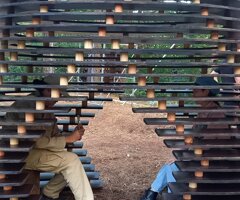 Honeycomb. Shelter in the forest. GNAB. South Korea. Yatoo Art Center