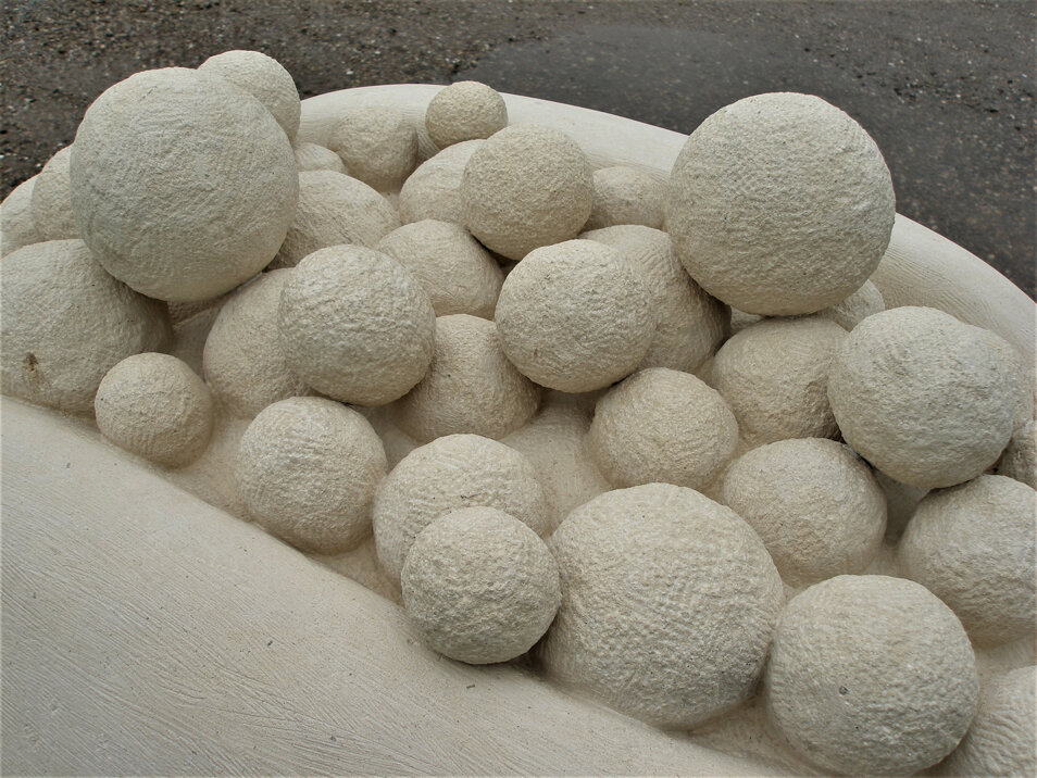 Emanuela Camacci Artwok stone sculpture Papaya. Luneville, France