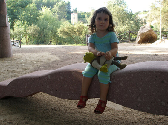Emanuela Camacci Artwok stone sculpture Wave. Fordongianus, Sardinia. Italy