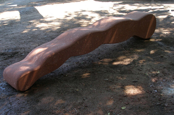 Emanuela Camacci Artwok stone sculpture Wave. Fordongianus, Sardinia. Italy