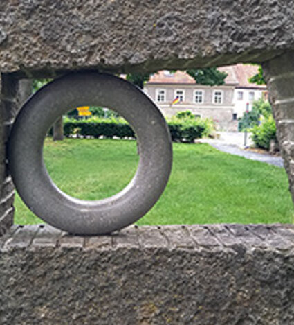 Stone sculpture by Emanuela Camacci In transito. Dettelbach, Germany Stone sculpture by Emanuela Camacci In transito. Dettelbach, Germany