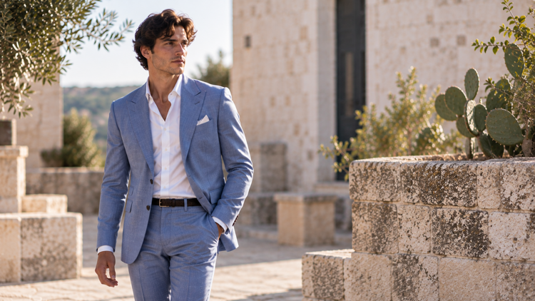 Abito Tailored celeste uomo Vincenzo Caroli Abito Tailored celeste uomo Vincenzo Caroli