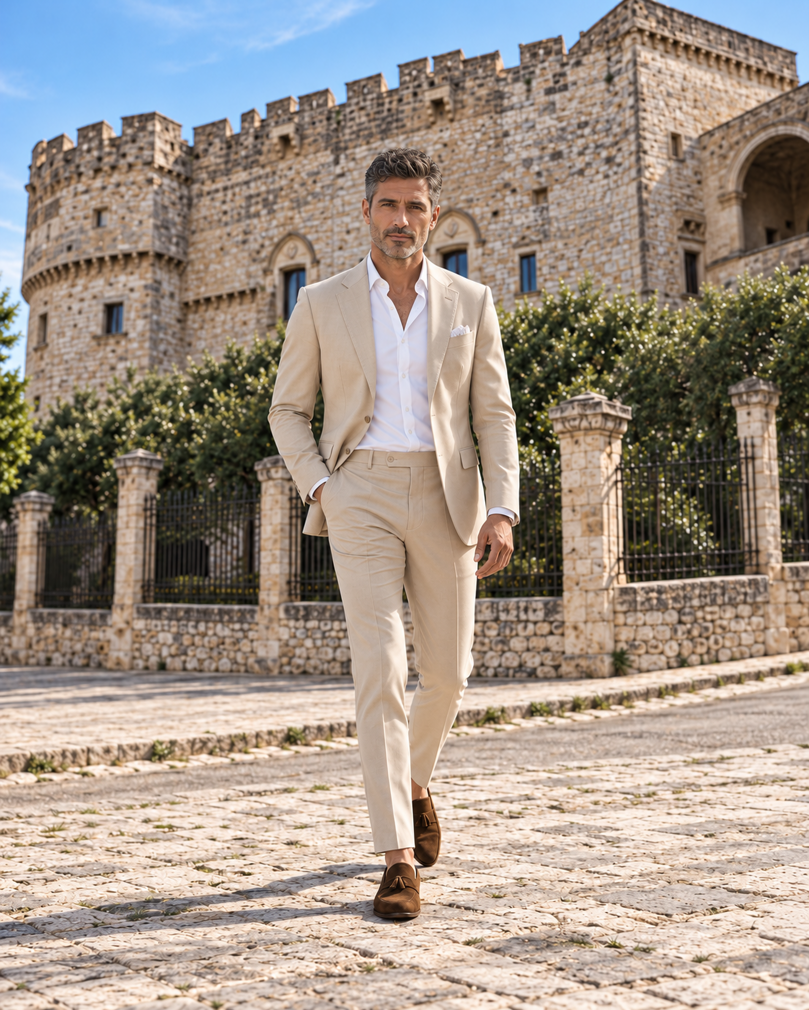 Abito Tailored beige uomo Vincenzo Caroli Abito Tailored beige uomo Vincenzo Caroli