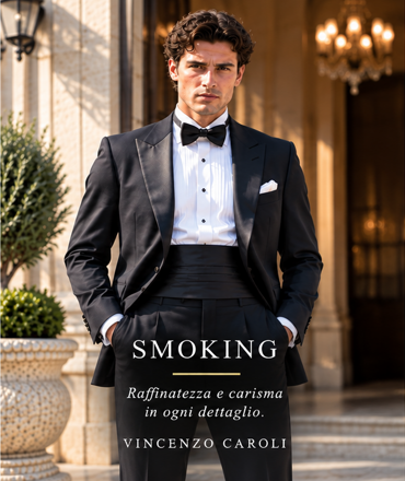 Smoking nero da cerimonia uomo Vincenzo Caroli Smoking nero da cerimonia uomo Vincenzo Caroli