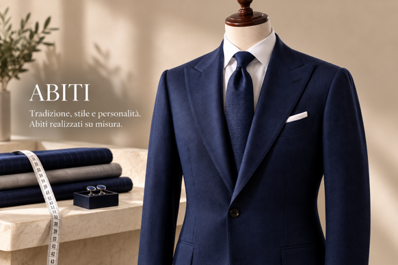 Abito uomo blu sartoriale su manichino Abito uomo blu sartoriale su manichino