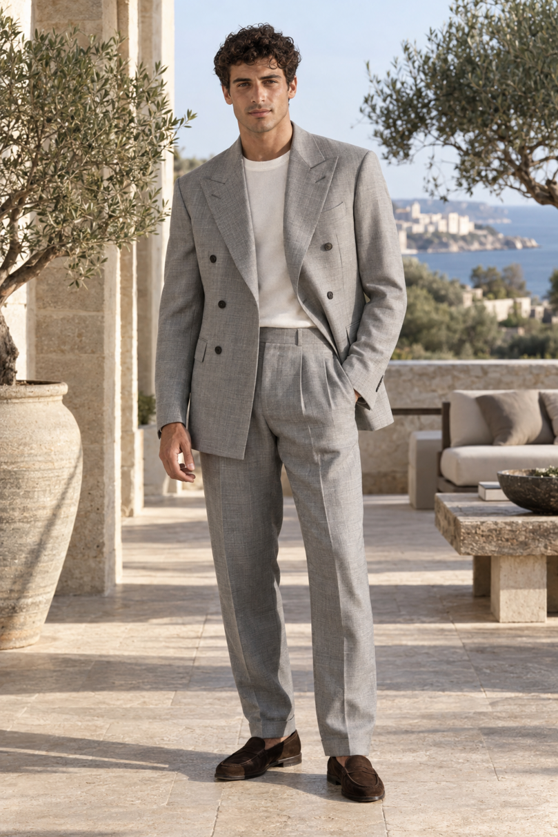 Abito Tailored grigio chiaro uomo Vincenzo Caroli Abito Tailored grigio chiaro uomo Vincenzo Caroli