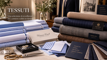 Selezione di tessuti pregiati per camicie e abiti su misura Selezione di tessuti pregiati per camicie e abiti su misura
