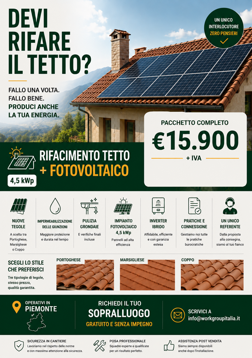 rifacimento tetto e fotovoltaico combinati