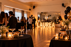 festa di laurea in nero e oro