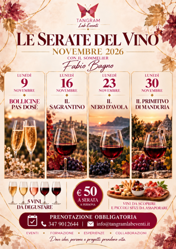 locandina serate del vino 2026