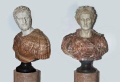 busto in marmi raffigurante imperatore caracalla e giulio cesare ,roma xix secolo . cm 80 x 70-65.jpeg
