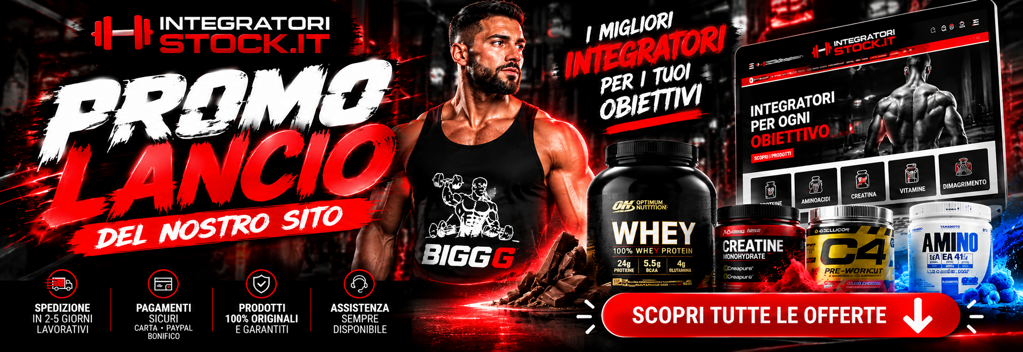 promo integratori fitness in rosso e nero