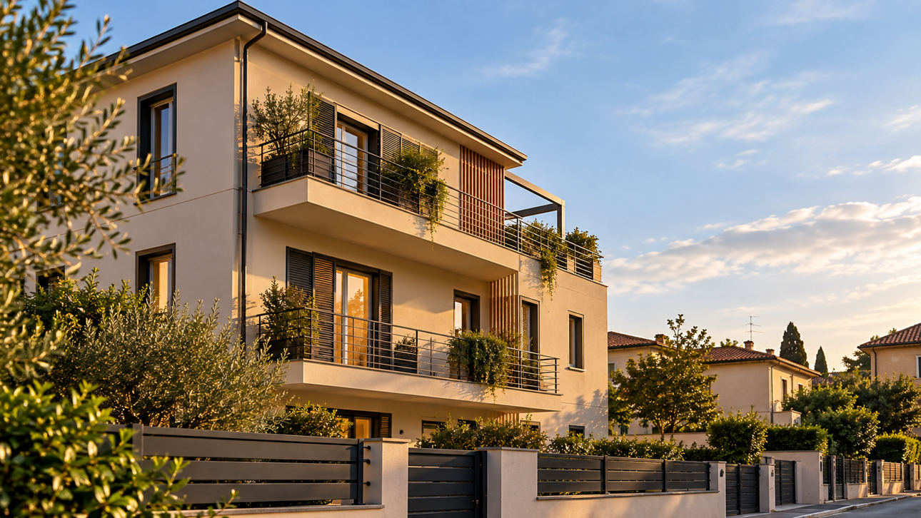 residenza mediterranea al tramonto