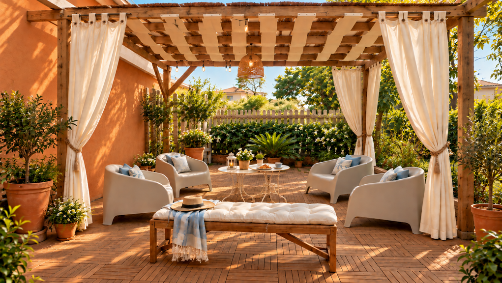 Area relax esterna del B&B La Magnolia a San Marco di Castellabate, con poltrone e giardino
