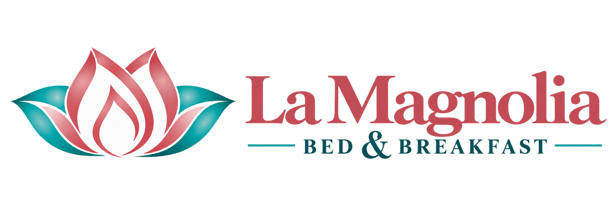 logo magnolia rosa e turchese