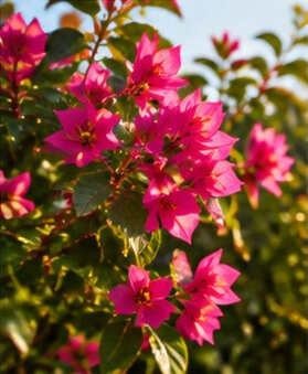 Bouganville rosa in fiore nel giardino del B&B La Magnolia a San Marco di Castellabate, tra colori mediterranei e vegetazione ornamentale.