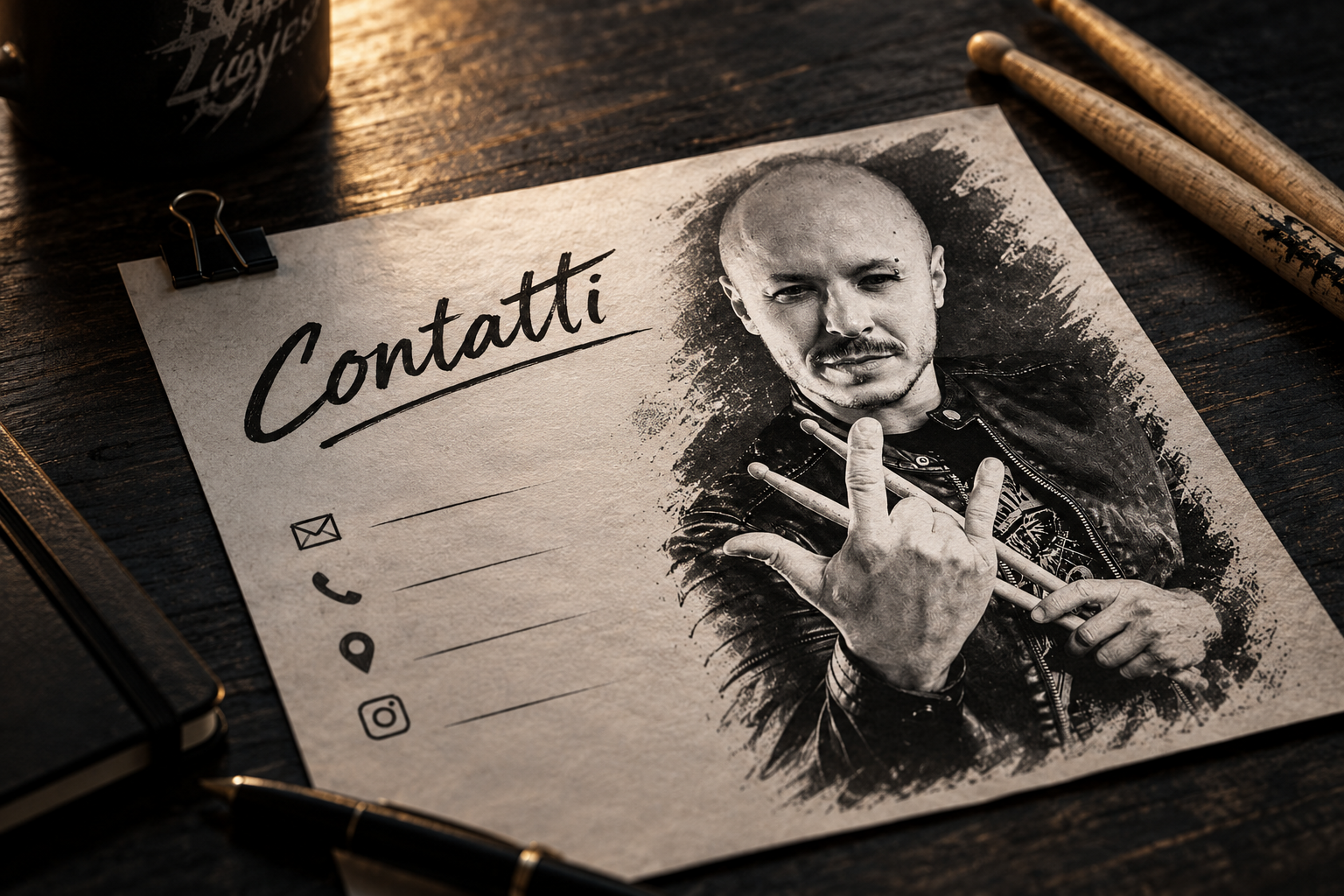 contatti musicali su carta ruvida
