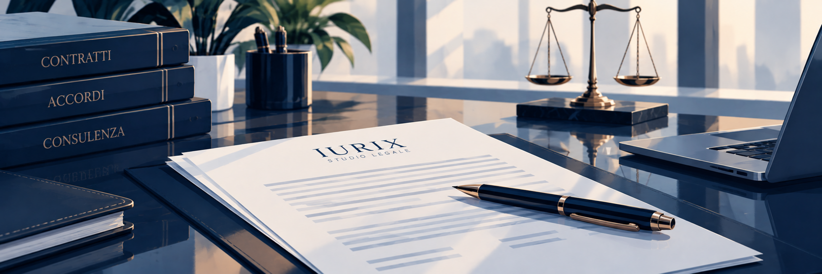 scrivania legale con contratti iurix