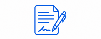 documento e penna blu minimalisti