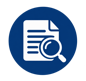icona documento e lente d’ingrandimento
