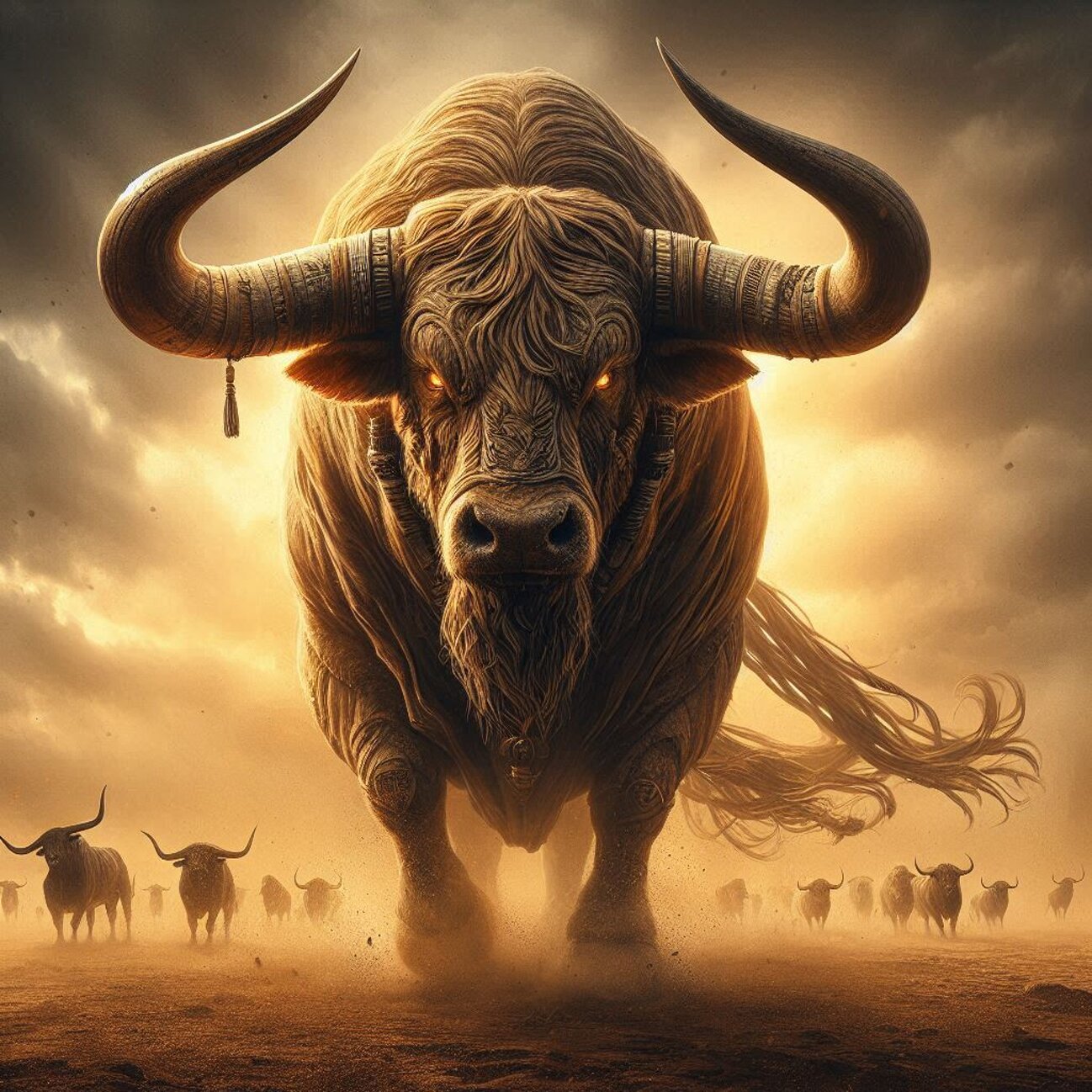 un toro con corna lunghe possente che fa tramare la terra (1).jpeg