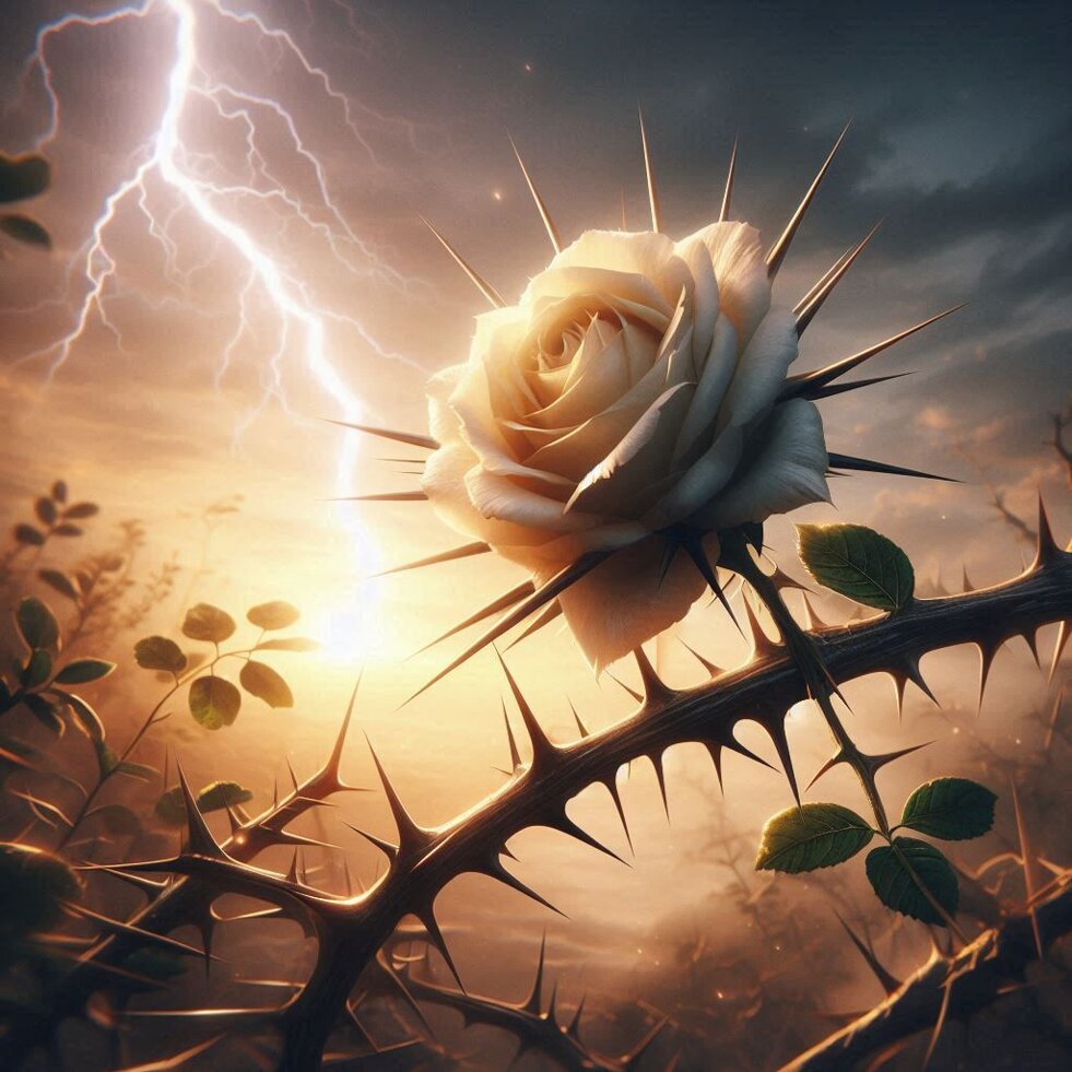 spina aguzza che protegge un fiore delicato e fulmine che squarcia il cielo, (1).jpeg