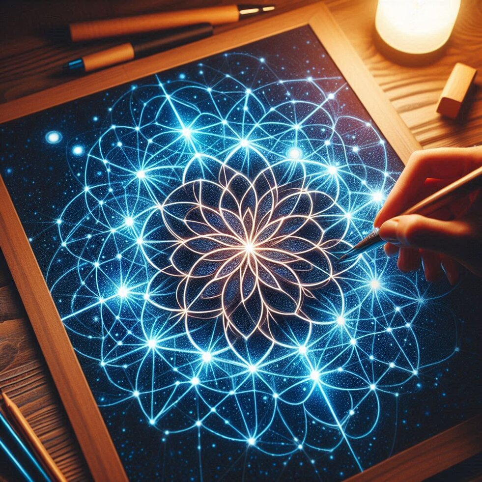 disegna il fiore della vita con sfondo luminoso.jpeg