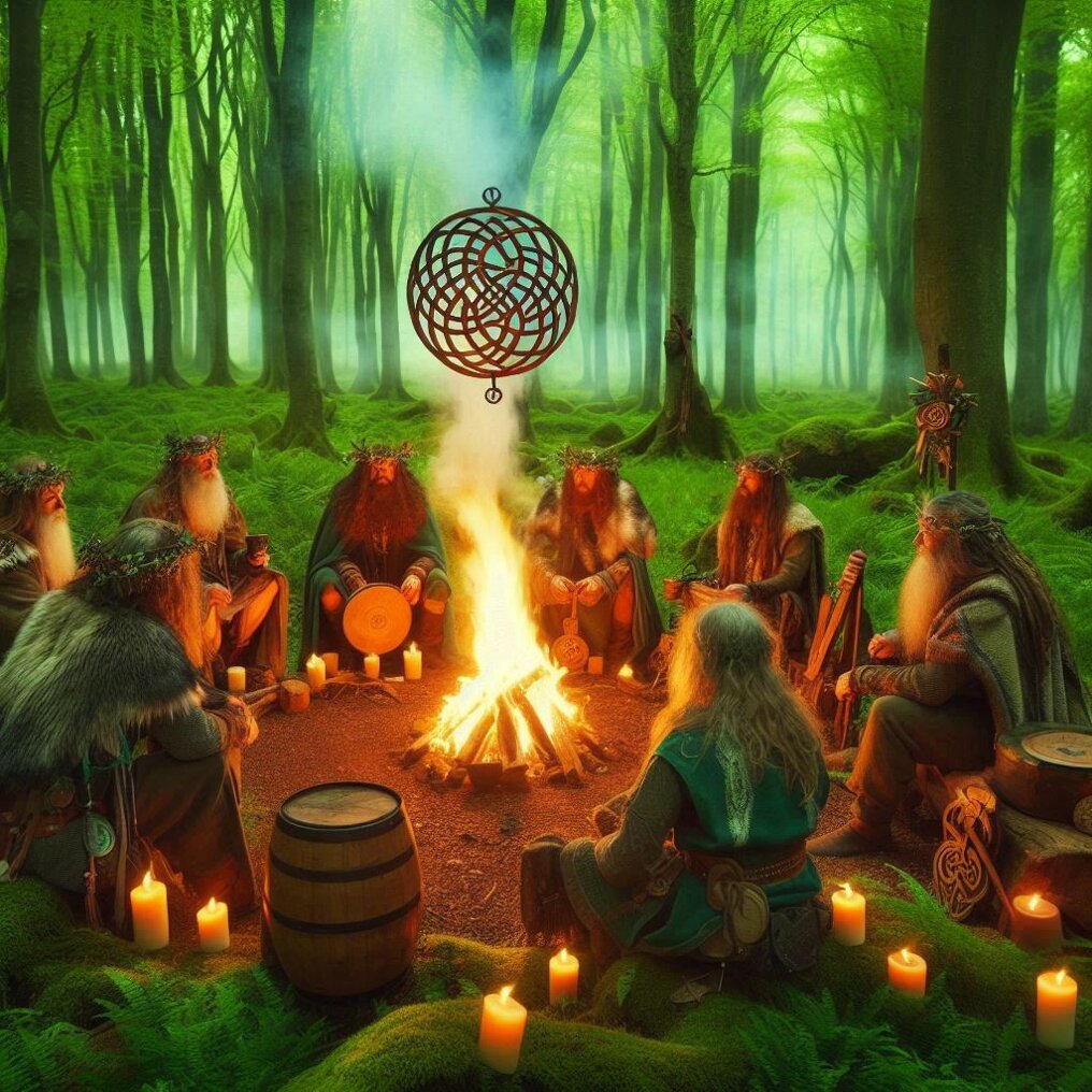 druidi celtici intorno al fuoco foresta verde luminosa.jpeg druidi celtici intorno al fuoco foresta verde luminosa.jpeg