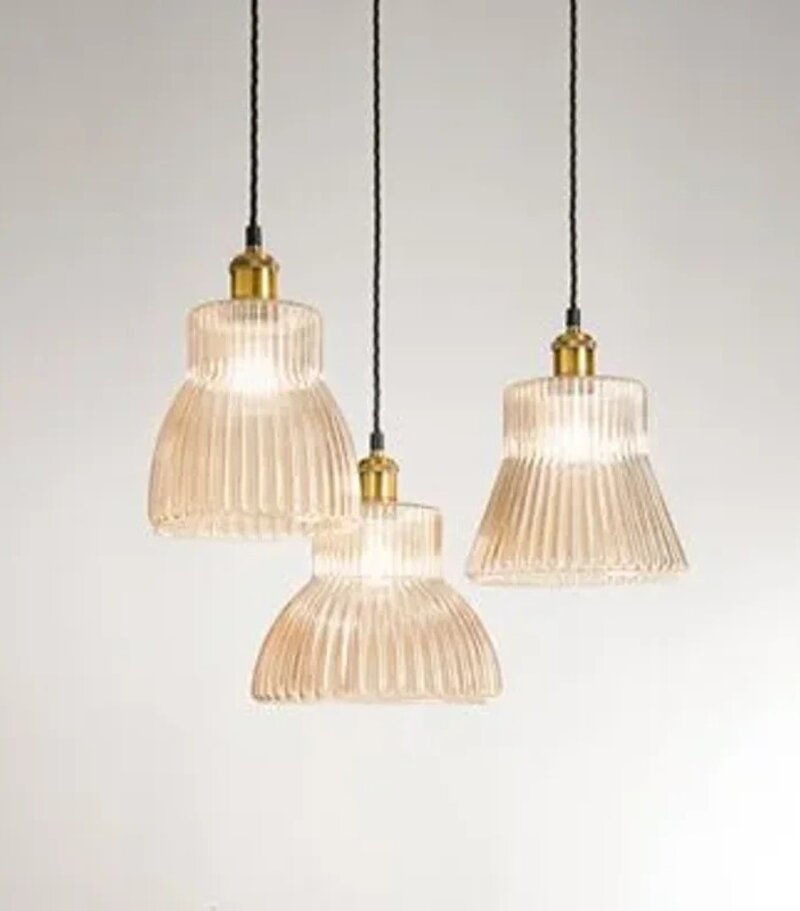 lampadario-in-vetro-soffiato-millerighe-ambra-specchiato-perenz
