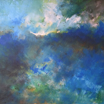 Uccelli in volo, 2016 Olio su tela, 60x70cm