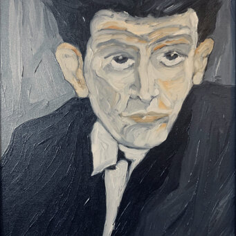 Ritratto di Egon Schiele, 2007 Olio su tela, 25x30cm