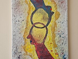 Tecnica: sabbia e acrilico, 50x40 IN VENDITA con o senza cornice