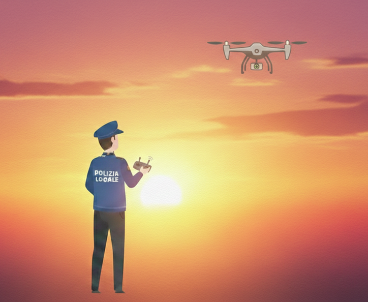 tramonto con drone pm