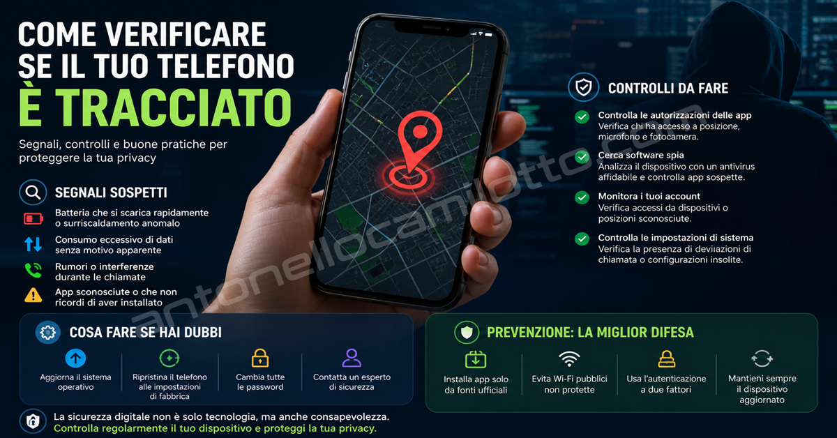 Come verificare se il mio telefono è effettivamente tracciato?