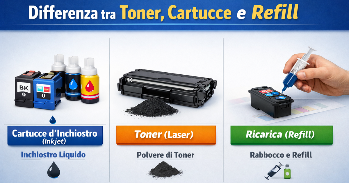 Cartucce, toner e refill: cosa cambia?
