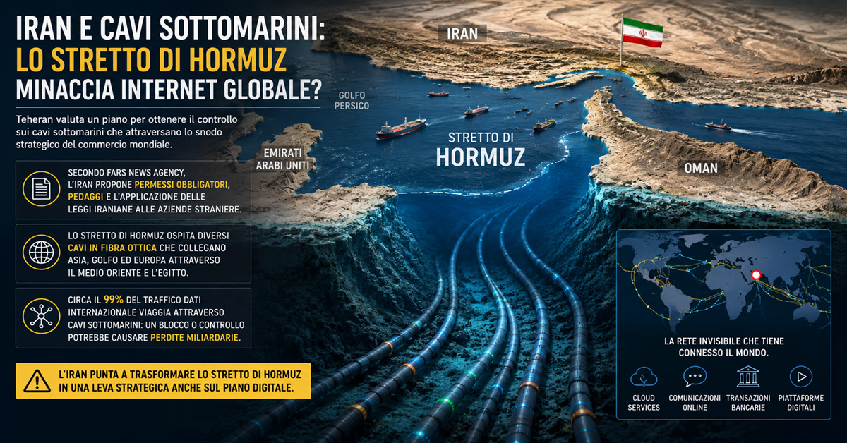 Iran e cavi sottomarini: lo Stretto di Hormuz diventa una minaccia per Internet globale