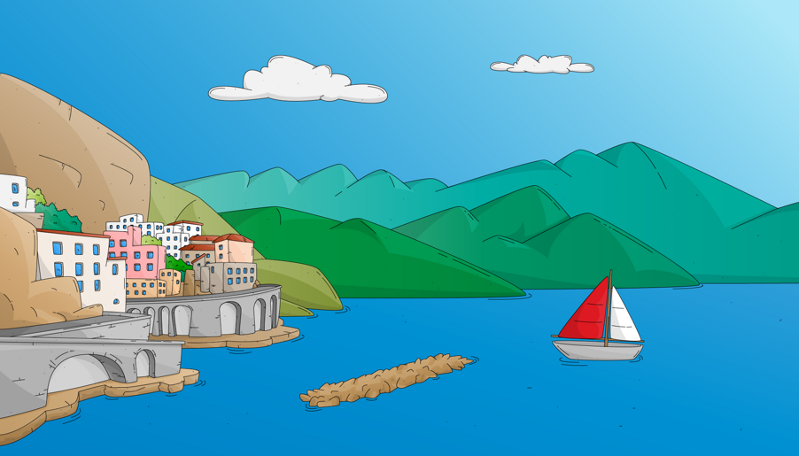 illustrazione - costiera amalfitana