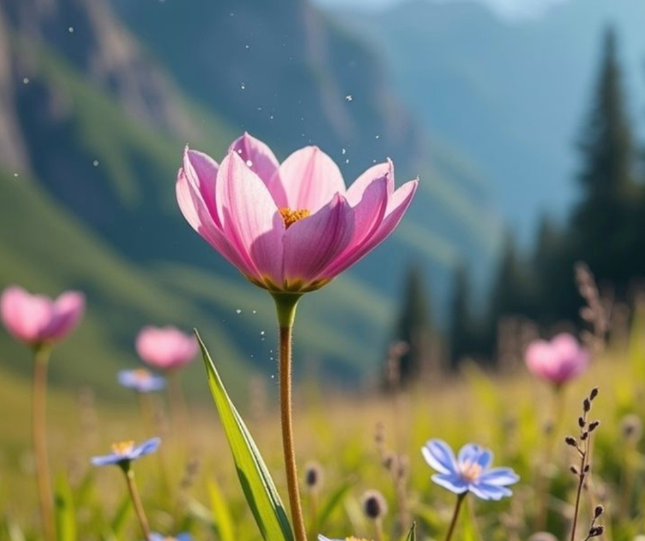 L’entusiasmo non torna all’improvviso Fiore che sboccia in natura simbolo del ritorno dell’entusiasmo e della rinascita interiore in uno stato di calma e presenza
