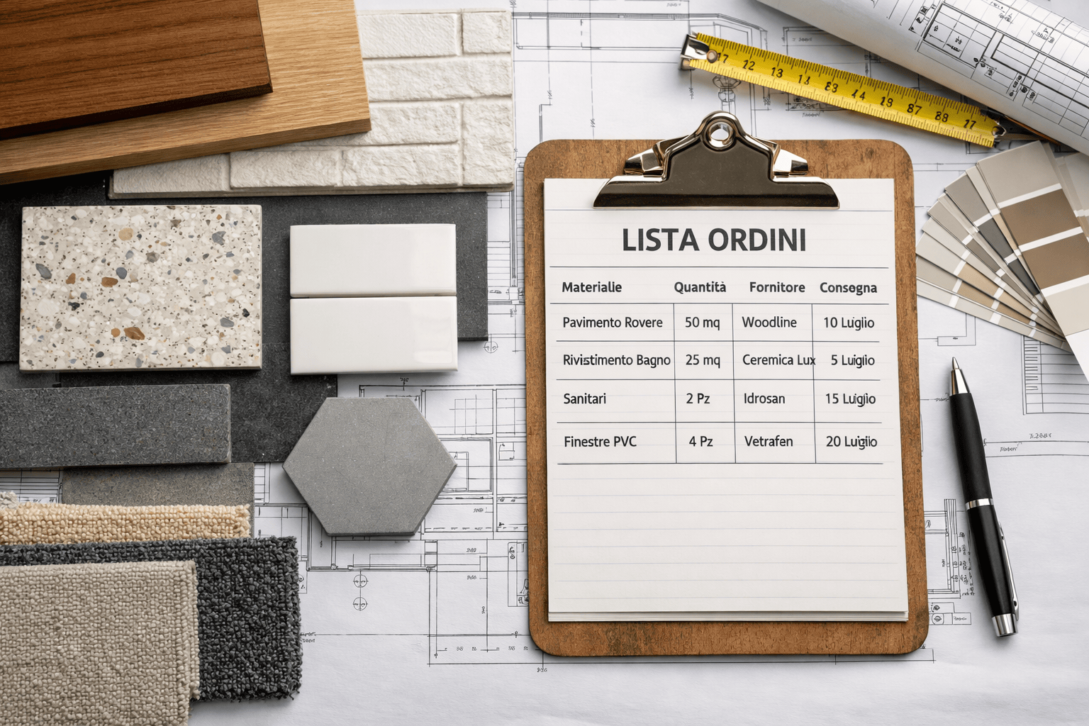 Forniture e materiali: come evitare lo stop-cantiere (e perché non basta “ordinare prima”)