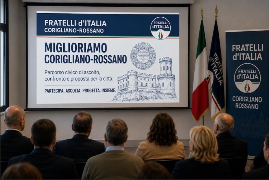 NASCE &ldquo;MIGLIORIAMO CORIGLIANO ROSSANO&rdquo;: FRATELLI D&rsquo;ITALIA AVVIA UN PERCORSO DI ASCOLTO DELLA CITT&Agrave;