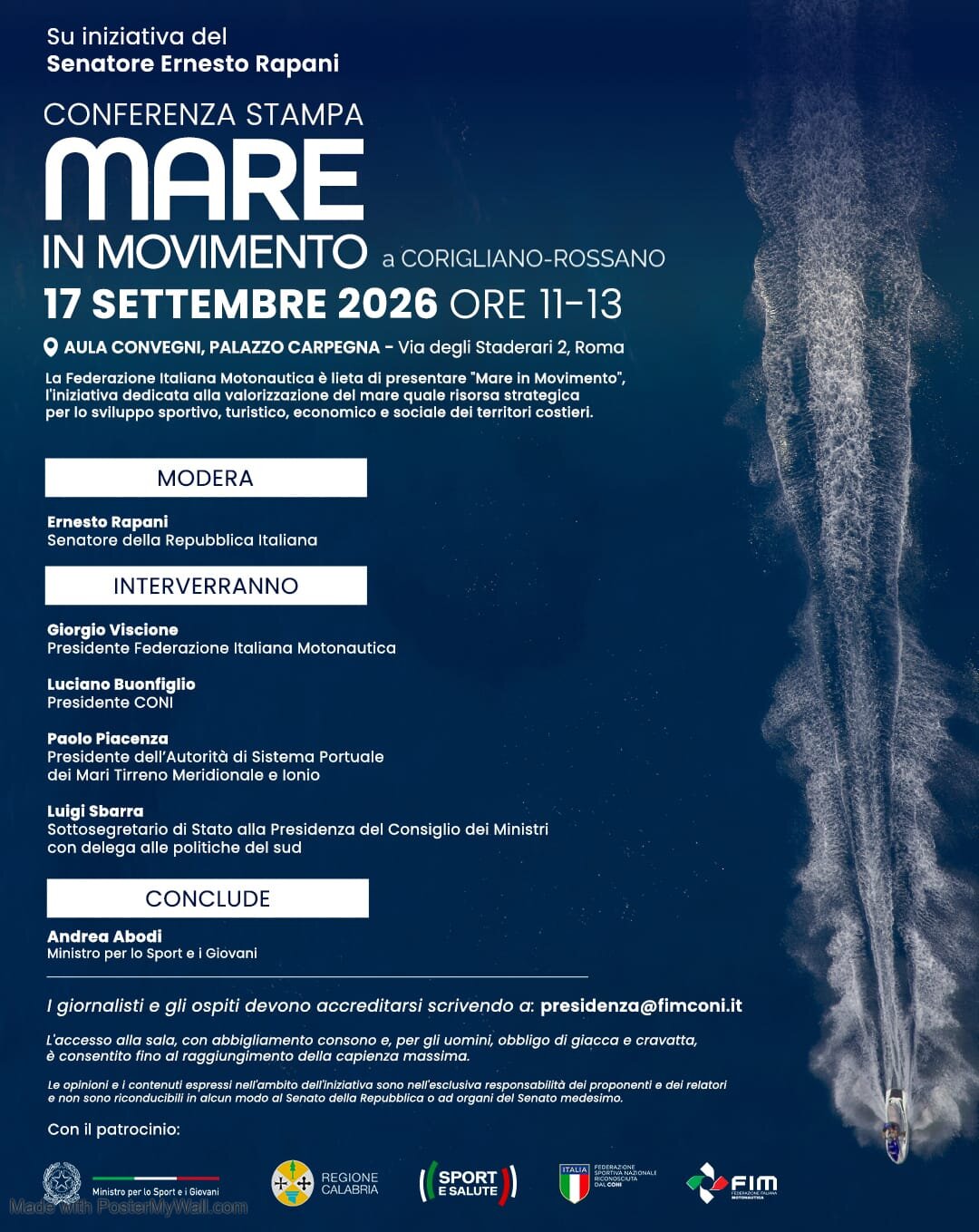 “Mare in Movimento” domani al Senato la conferenza stampa di presentazione