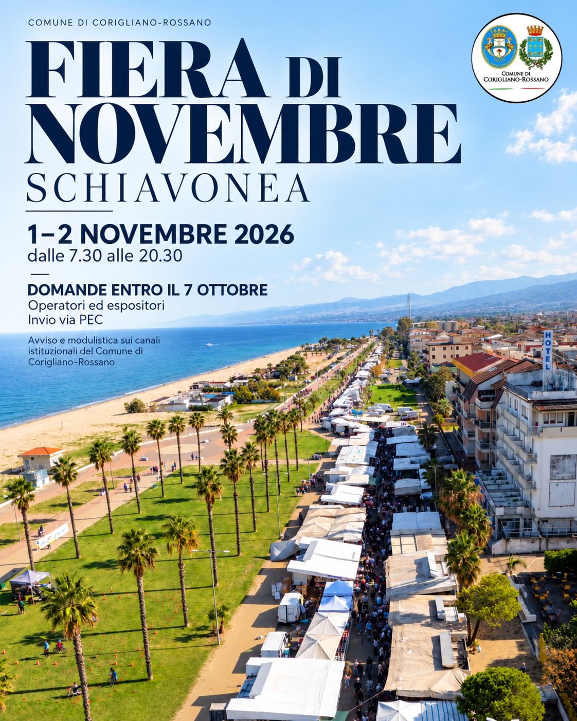 FIERA DI NOVEMBRE A SCHIAVONEA, APERTE LE DOMANDE PER GLI OPERATORI: SCADENZA IL 7 OTTOBRE.
