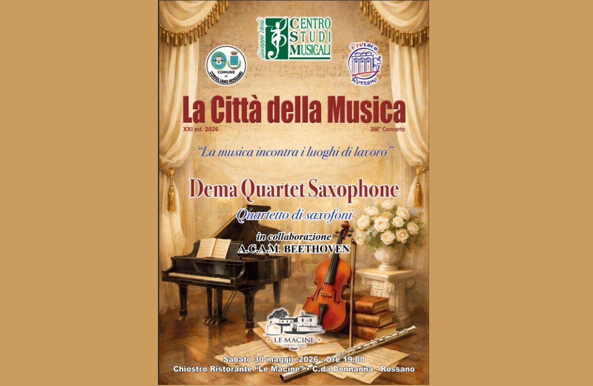 CO-RO, LA MUSICA INCONTRA I LUOGHI DI LAVORO CON IL TALENTO DEL DEMA QUARTET SAXOPHONE