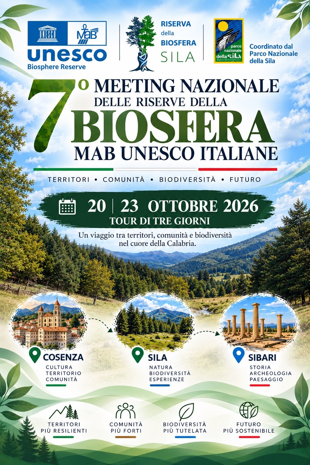 In Calabria il VII Meeting nazionale delle Riserve della Biosfera MAB UNESCO italiane Dal 20 al 23 ottobre un viaggio tra territori, comunità e biodiversità. Il Parco Nazionale della Sila coordina l’appuntamento nazionale