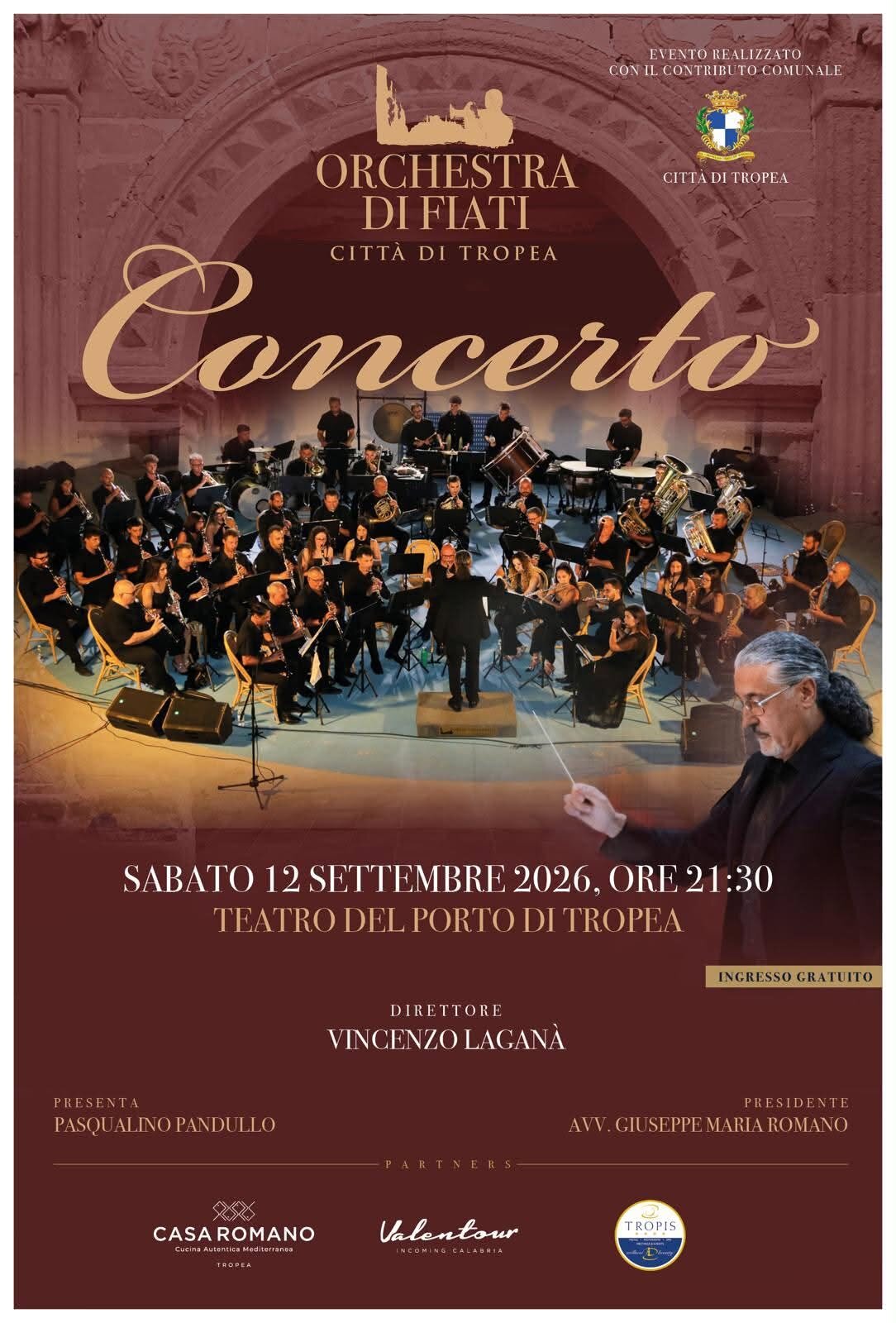 TROPEA, SABATO 12 SETTEMBRE L’ORCHESTRA DI FIATI CITTÀ DI TROPEA IN CONCERTO AL TEATRO DEL PORTO. MUSICA, COMUNITÀ E IDENTITÀ NEL NOME DELLA CITTÀ