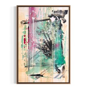 opera unica con cornice in legno, acrilico su tela, cm 120x80