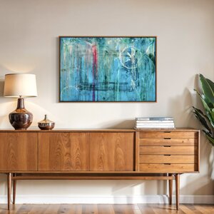 opera unica con cornice in legno, acrilico su tela, cm 120x80