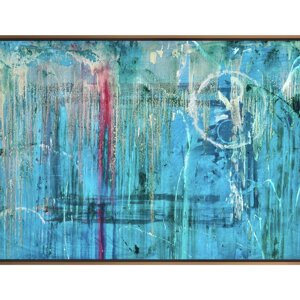 opera unica con cornice in legno, acrilico su tela, cm 120x80